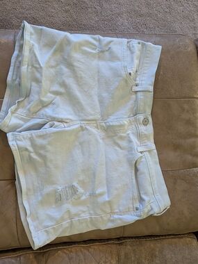 Levi's White Distressed Denim Jean Shorts